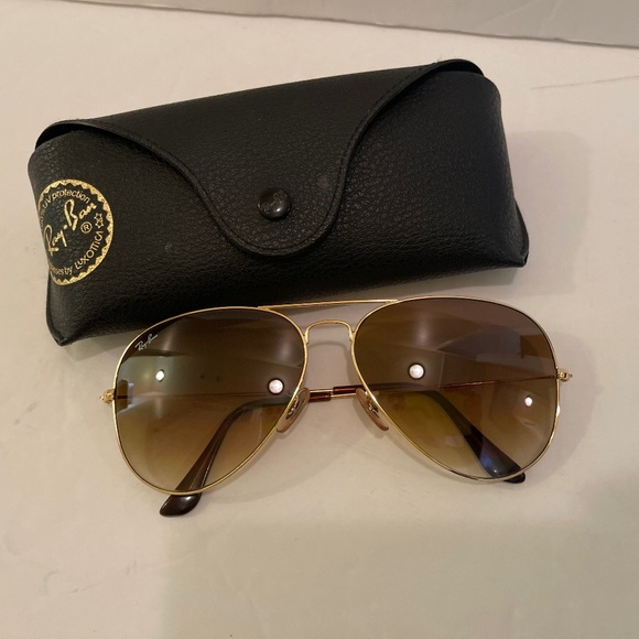 Ray Ban Accessories - Ray Ban gold  large aviator lens sunglasses unisex